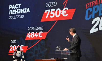 The President of the Republic of Serbia Aleksandar Vucic presented the national strategy "Serbia 2030" in Palaces Serbia. Predsednik Republike Srbije Aleksandar Vucic predstavio je nacionalnu strategiju "Srbija 2030" u Palati Srbija.