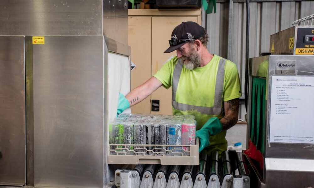 man wearing green crew-neck t-shirt