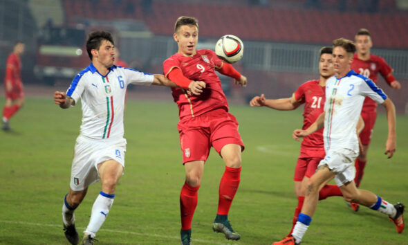 Utakmica kvalifikacija za UEFA U-21 Prvenstvo Evrope (UEFA U-21 qualifying match) izmedju Srbije (Serbia) i Italije (Italy) odigrana na Stadionu Karadjordje u Novom Sadu