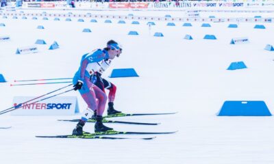 two person snow skiing