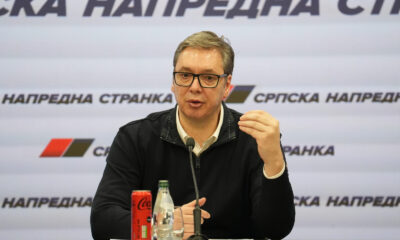 President of the Republic of Serbia and member of the Presidency of the Serbian Progressive Party Aleksandar Vucic addressed the party headquarters in New Belgrade regarding the unofficial results of local elections in ten places. Predsednik Republike Srbije i clan Predsednistva Srpske napredne stranke Aleksandar Vucic obratio se u sediste stranke na Novom Beogradu povodom nezvanicnih rezultata na lokalnim izborima u deset mesta.