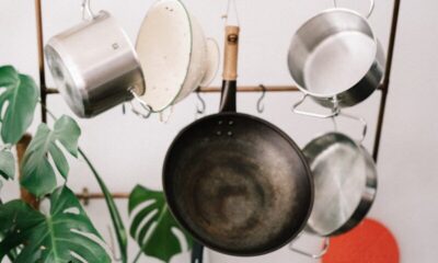 black frying pan on stove