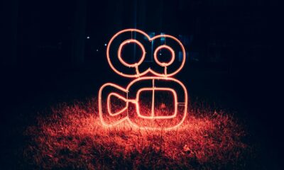 red and white light in the dark