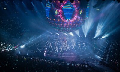 people watching concert during night time