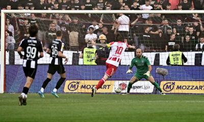 The match of the 33rd round of the Mozzart Super League of Serbia, the 179th eternal derby between FK Crvena zvezda and FK Partizan was played at the Rajko Mitic stadium. Utakmica 33. kola Mozzart Super lige Srbije, 179. veciti derbi izmedju FK Crvena zvezda i FK Partizan odigrana je na stadion Rajko Mitic.