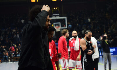 The match of the 22nd round of the Turkish Airlines Euroleague between KK Partizan Mozzart Bet and KK Olympiacos Piraeus was played at the Aleksandar Nikolic Basketball Hall. Utakmica 22. kola Turkish Airlines Evrolige izmedju KK Partizan Mozzart Bet i KK Olympiacos Piraeus odigrana je u Kosarkaskoj dvorani Aleksandar Nikolic.