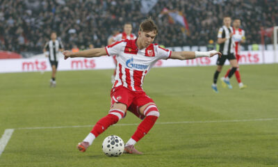 The match of the 33rd round of the Mozzart Super League of Serbia, the 179th eternal derby between FK Crvena zvezda and FK Partizan was played at the Rajko Mitic stadium. Utakmica 33. kola Mozzart Super lige Srbije, 179. veciti derbi izmedju FK Crvena zvezda i FK Partizan odigrana je na stadion Rajko Mitic.