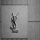 A black and white photo of a saint louis logo