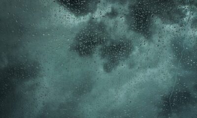dew drops on glass panel