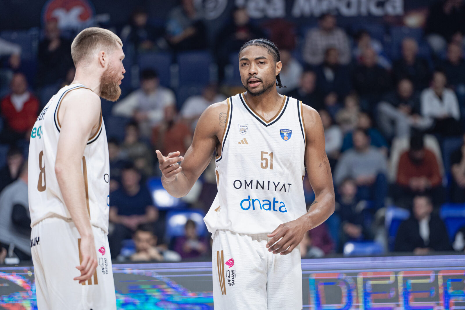The match of the fourth round of the second phase of the AdmiralBet ABA League between KK Buducnost Voli and KK Dubai Basketball was played at the Sports Center Moraca. Utakmica cetvrte runde druge faze AdmiralBet ABA League izmedju KK Buducnost Voli i KK Dubai Basketball odigrana je u Sportskom centru Moraca.