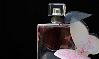 perfume, flacon, glass bottle, bottle, still life, perfume bottle, butterfly, fragrance, fragrant, pink, perfume, perfume, perfume, perfume, perfume