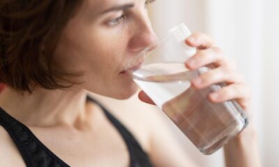 woman, glass, nature, drink, water, fresh, transparent, healthy, freshness, drought, climate, liquid, portrait