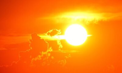 sunset, sun, sky, clouds, nature, orange, orange sky, sundown, setting sun, dusk, twilight, afterglow, skyscape