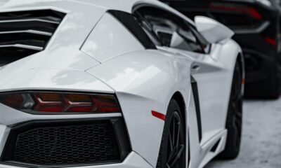 cars, super cars, luxury cars, lamborghini, corvette, black car, white car, sports cars, exotic cars, daytime, parked cars, car row, black lamborghini, white lamborghini, black corvette, high-end vehicles, automobile, car collection, outdoor