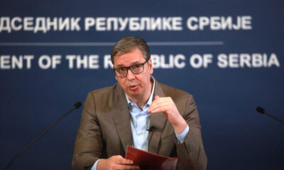 The President of the Republic of Serbia, Aleksandar Vucic, addressed the public at the Palace of Serbia regarding the current political situation in the country. Predsednik Republike Srbije Aleksandar Vucic obratio se javnosti u Palati Srbija povodom aktuelne politicke situacije u drzavi.