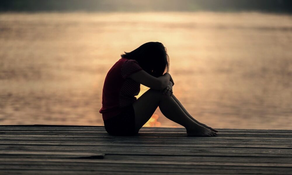 girl, sitting, jetty, sad girl, docks, boardwalk, young woman, nature, female, sad, alone, lonely, solitude, solitary, outdoors, sea, peaceful, silhouette, sunrise, sunset, teenager, water, woman