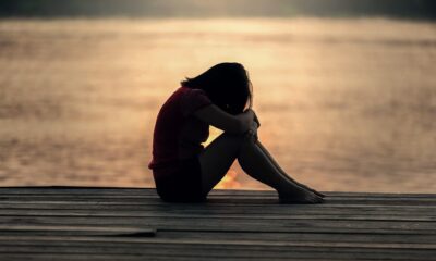 girl, sitting, jetty, sad girl, docks, boardwalk, young woman, nature, female, sad, alone, lonely, solitude, solitary, outdoors, sea, peaceful, silhouette, sunrise, sunset, teenager, water, woman