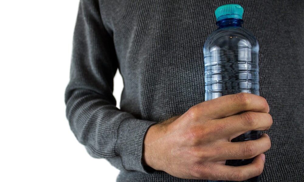 water bottle, plastic bottle, drinking bottle, water, mineral water, nature, pet, bpa, plastic bottles, man, hand