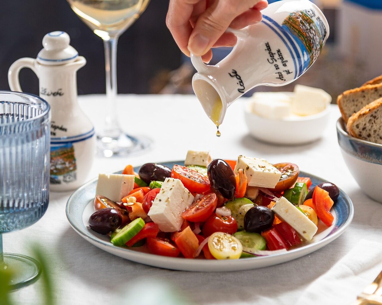 salad, greek salad, feta, food, plate, tomato, healthy, vegetables, olives, vegetarian, cheese, mediterranean, salad, salad, salad, salad, salad, greek salad