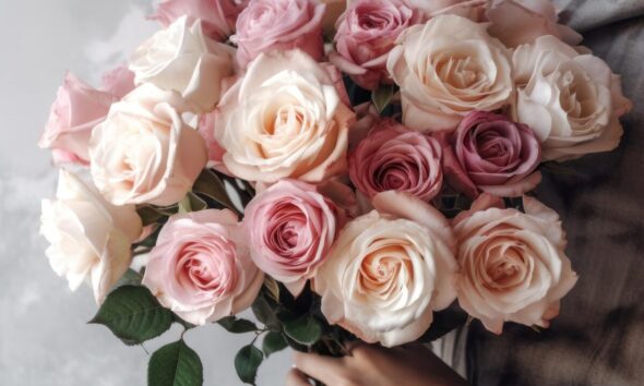rose, flower wallpaper, flower background, roses, pink, flowers, beautiful flowers, bloom, nature, rose flower, bouquet, romantic, hands, female, delicate, vintage, marble, ai generated