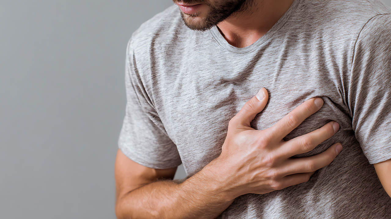 man, heart, health, attack, cardiac, pain, medicine, cardio, medical, cardiology, heartbeat, chest, ai generated