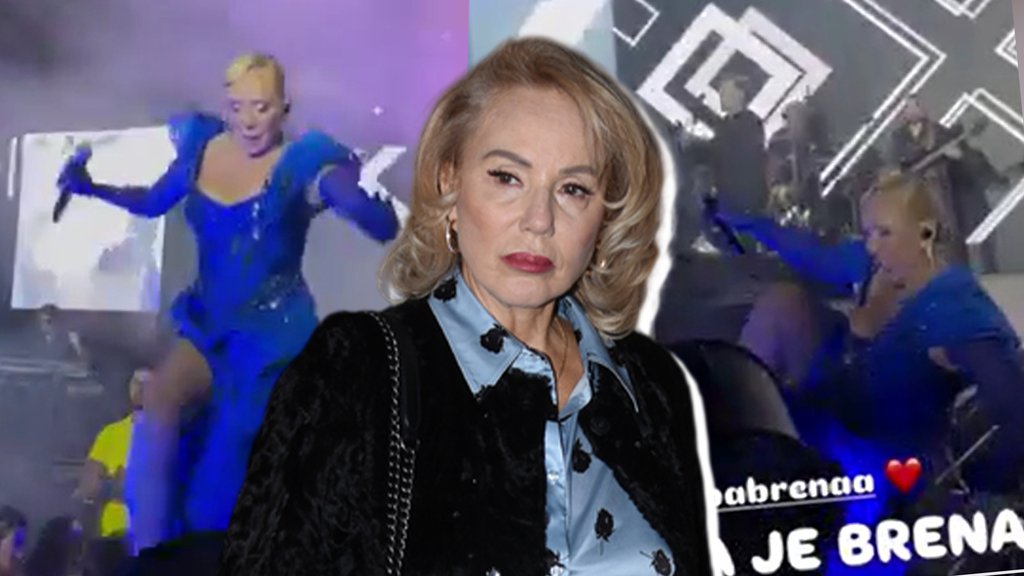 Lepa Brena ponovo pala na sceni u Budvi, publika se nasmejala legendarnom pehu – pad na sceni u Budvi
