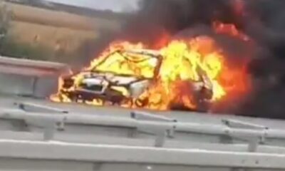 Vozilo izgorelo na auto-putu ka Nišu: Plamen zahvatio i travu pored puta – požar na auto-putu ka Nišu
