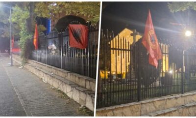 Eparhija raško-prizrenska osudila postavljanje zastava OVK na crkvenu ogradu u Lipljanu – postavljanje zastava OVK u Lipljanu
