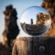 glass sphere, devil wall, creation, königstein, spherical image, rock, stone formation, sandstone rocks, sandstone, bullet, wedder live, focus, creation, focus, focus, focus, focus, focus