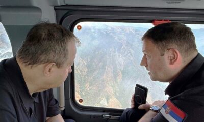 Požari na planini Stolovi i kod Bujanovca: Dačić iz helikoptera pratio akciju gašenja