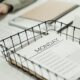 Top view of a Monday planner in an office setting, ideal for organizing schedules.