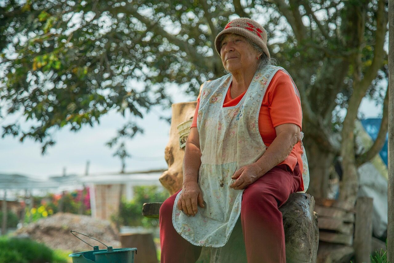 woman, elderly, grandma, peasant, old, mother, portrait