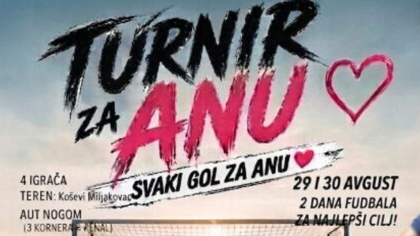Humanitarni turnir na Miljakovcu: Svaki gol za Anu i podršku njenoj borbi