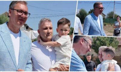 Aleksandar Vučić sreo kumče Lazara iz Pasjana tokom posete Bujanovcu – susret Aleksandra Vučića i Lazara