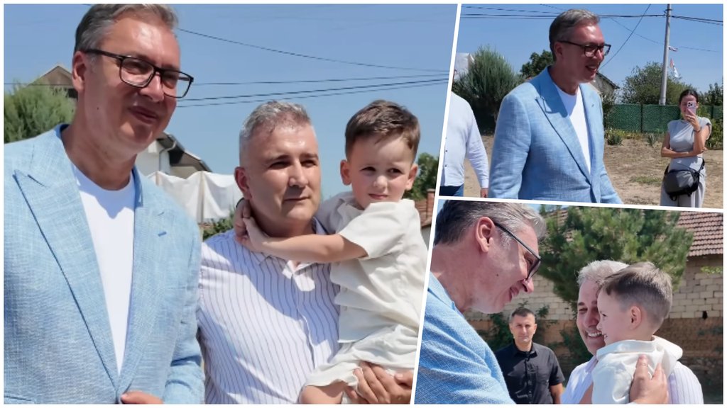 Aleksandar Vučić sreo kumče Lazara iz Pasjana tokom posete Bujanovcu – susret Aleksandra Vučića i Lazara
