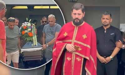 TIŠINA NA GROBLJU U SREMČICI: Održano opelo na sahrani oca Bore Santane, povorka ispratila Dragana (FOTO) – sahrana Bore Santane