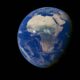 Beautiful Earth image highlighting Africa, showcasing our planet's vibrant blue oceans and diverse landscapes.