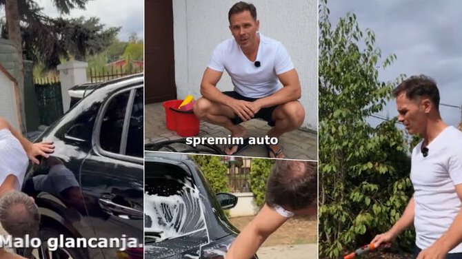Siniša Mali samostalno pere automobil, poručuje da nema žetone za pranje – pranje automobila bez žetona