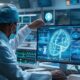 ai generated, doctor, scientist, lab, 3d, blueprint, medical, scans, monitors, analysis, technology, healthcare, anatomy, brain, heart, research, laboratory, digital, screens, diagnostic, professional, modern, advanced, equipment, science, medicine