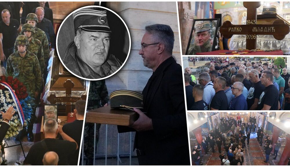 Oproštaj od Ratka Mladića u Crkvi Svetog Luke na Vidikovcu uz prisustvo porodice i saboraca