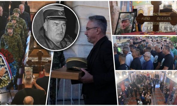 Oproštaj od Ratka Mladića u Crkvi Svetog Luke na Vidikovcu uz prisustvo porodice i saboraca