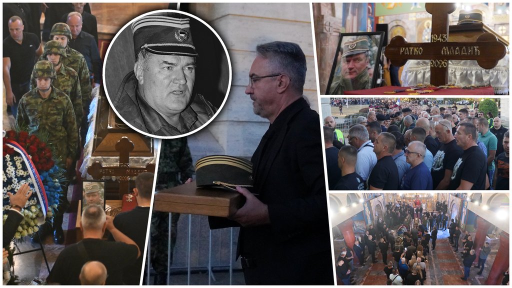 Oproštaj od Ratka Mladića u Crkvi Svetog Luke na Vidikovcu uz prisustvo porodice i saboraca