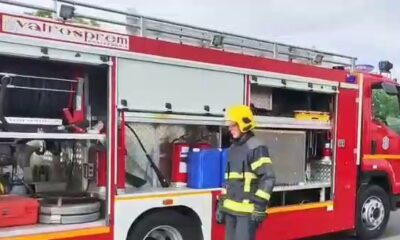 Gust dim iznad Krnješevaca: Požar zahvatio industrijski objekat – požar u Krnješevcima