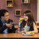 happy valentines day, couple, restaurant, dating, drink, smiling, man, woman, adult, girlfriend, boyfriend, talk, conversation, together, lovers, romance, relationship, cheers, food, valentines, leisure, eating, dinner, asian