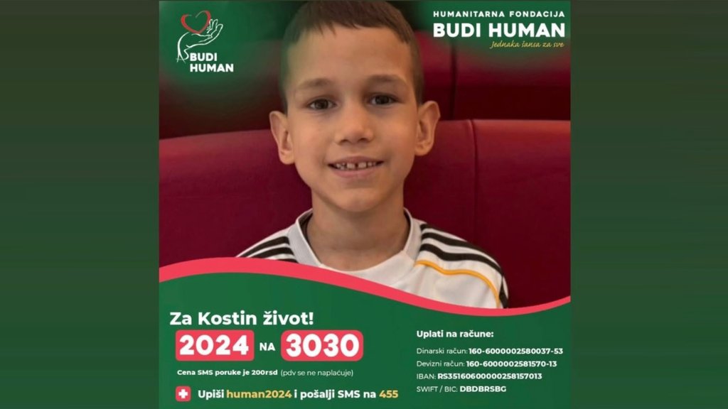 Kosta vodi bitku sa retkim tumorom: Prikuplja se novac za transplantaciju koštane srži – transplantacija koštane srži