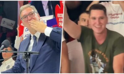 Aleksandar Vučić dobio podršku sina Danila tokom skupa u Kragujevcu – gest Danila Vučića