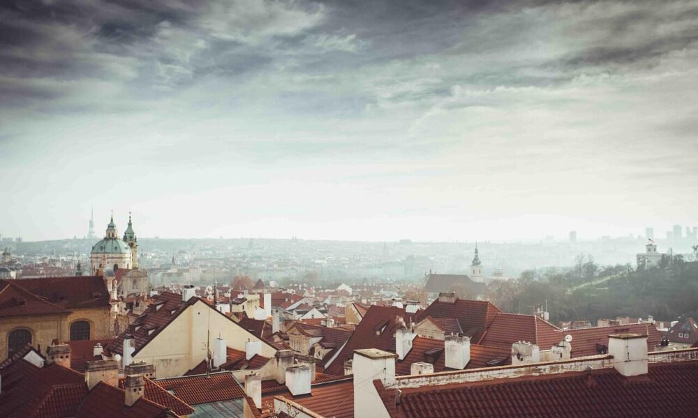 city, sky, nature, clouds, prague, czech republic, roofs, view, houses, building, old town, romance, bohemia, morning