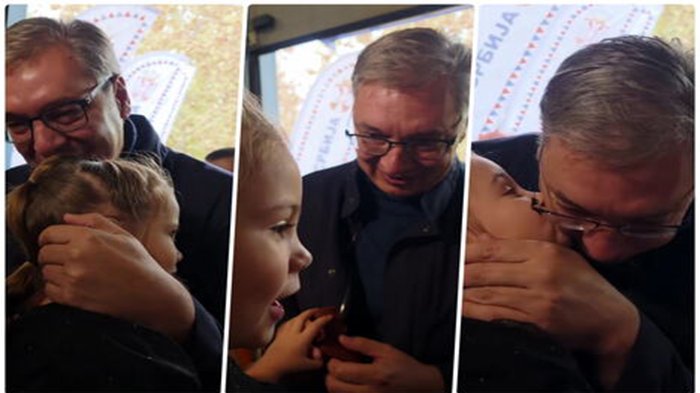 Aleksandar Vučić podelio emotivan trenutak sa devojčicom tokom posete Kovilovu – Zbor Krajišnika u Kovilovu